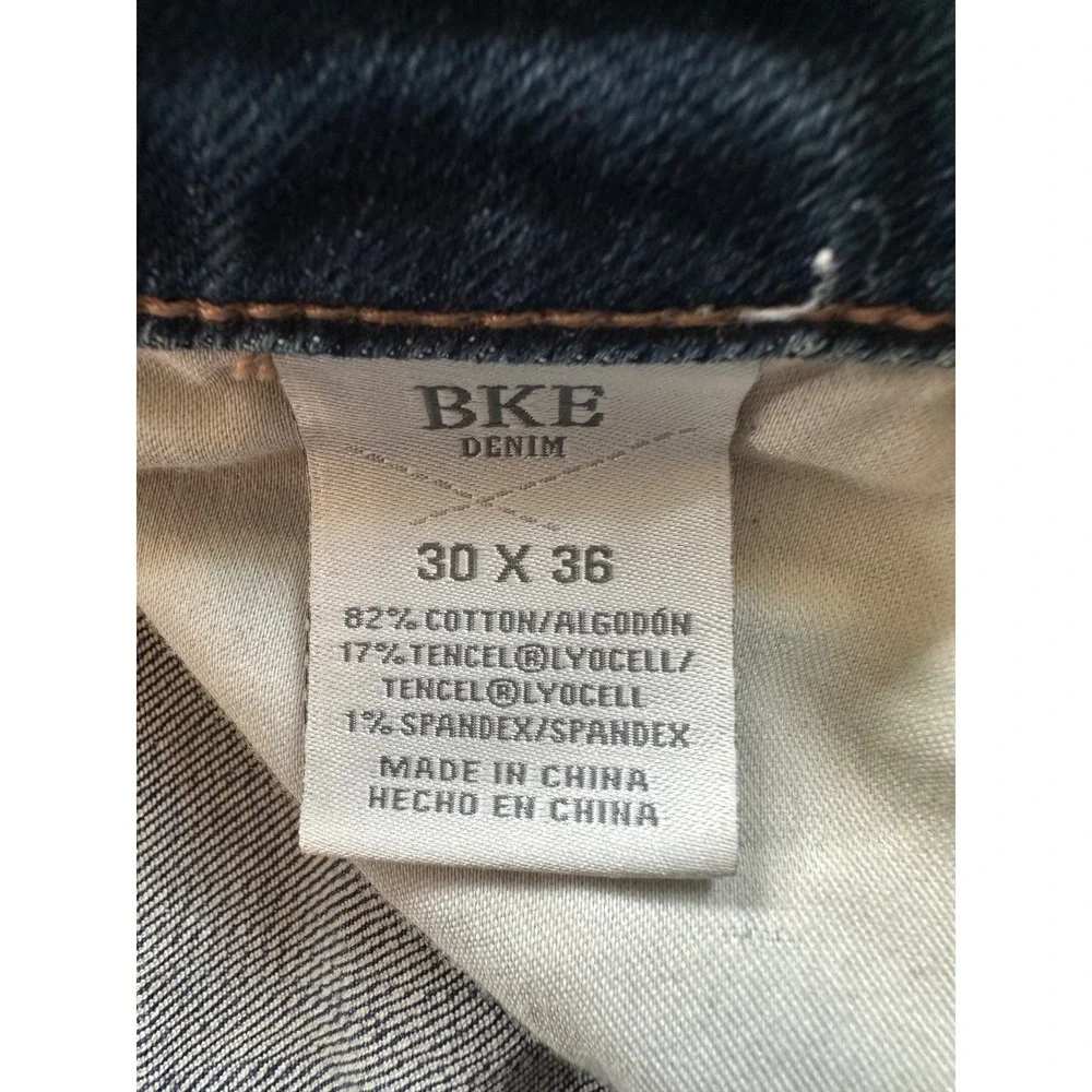 BKE Billie High Rise Tailored Bootcut Jeans Slim Fit Distressed Blue 30x36